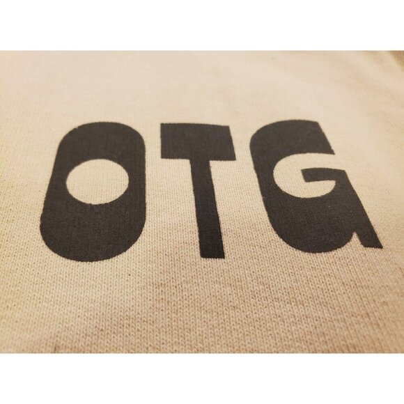 Off The Grid Records Hoodie Men's Size M Beige Big Back Logo Heavyweight New - Picture 7 of 9